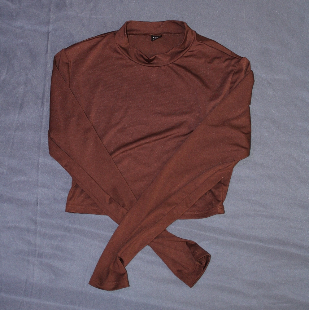 Skin Tight Brown Long Sleeve Shirt
